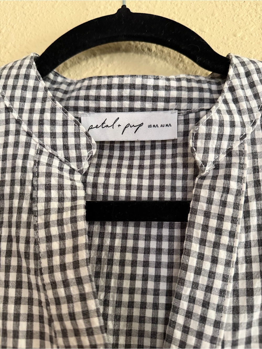 Petal & Pup | Black White Gingham Daria Print Tiered Dress - Size Medium / Large - Picture 4 of 6